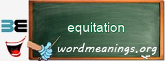 WordMeaning blackboard for equitation